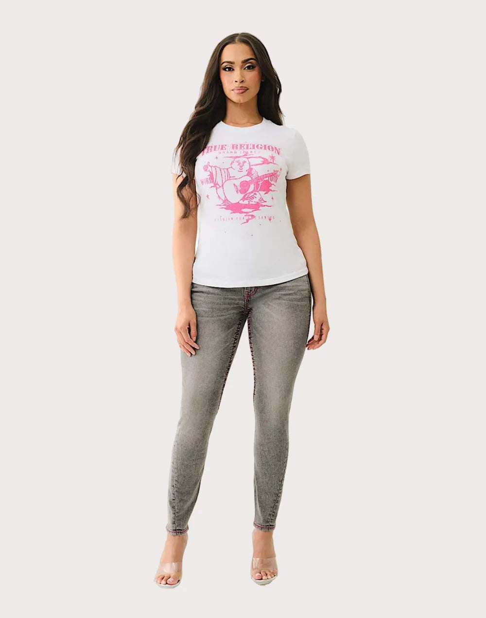 True Religion Crystal Logo Buddha Tee