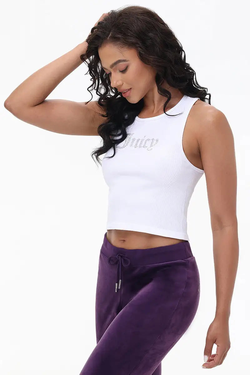 Small Bling High Neck Crop Tank