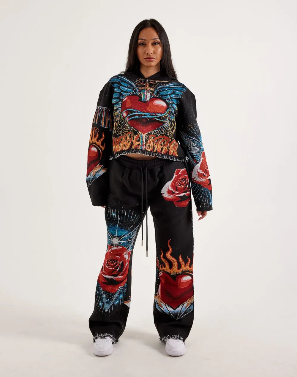 Majestik Winged Heart Tapestry Pants