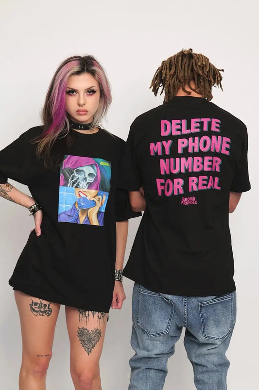 Delete My Number Tee Black