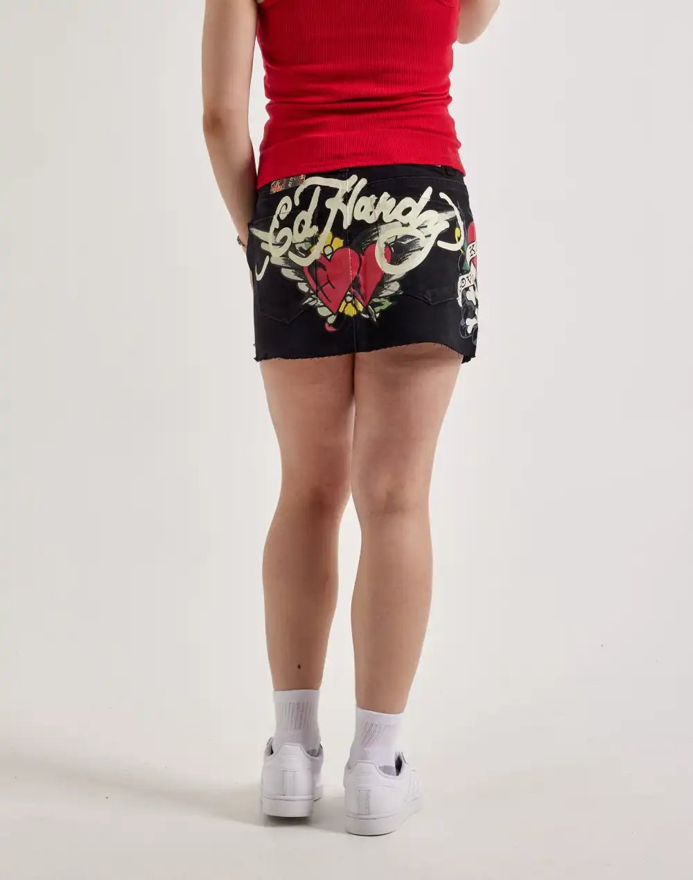 Ed Hardy Skull Denim Skirt