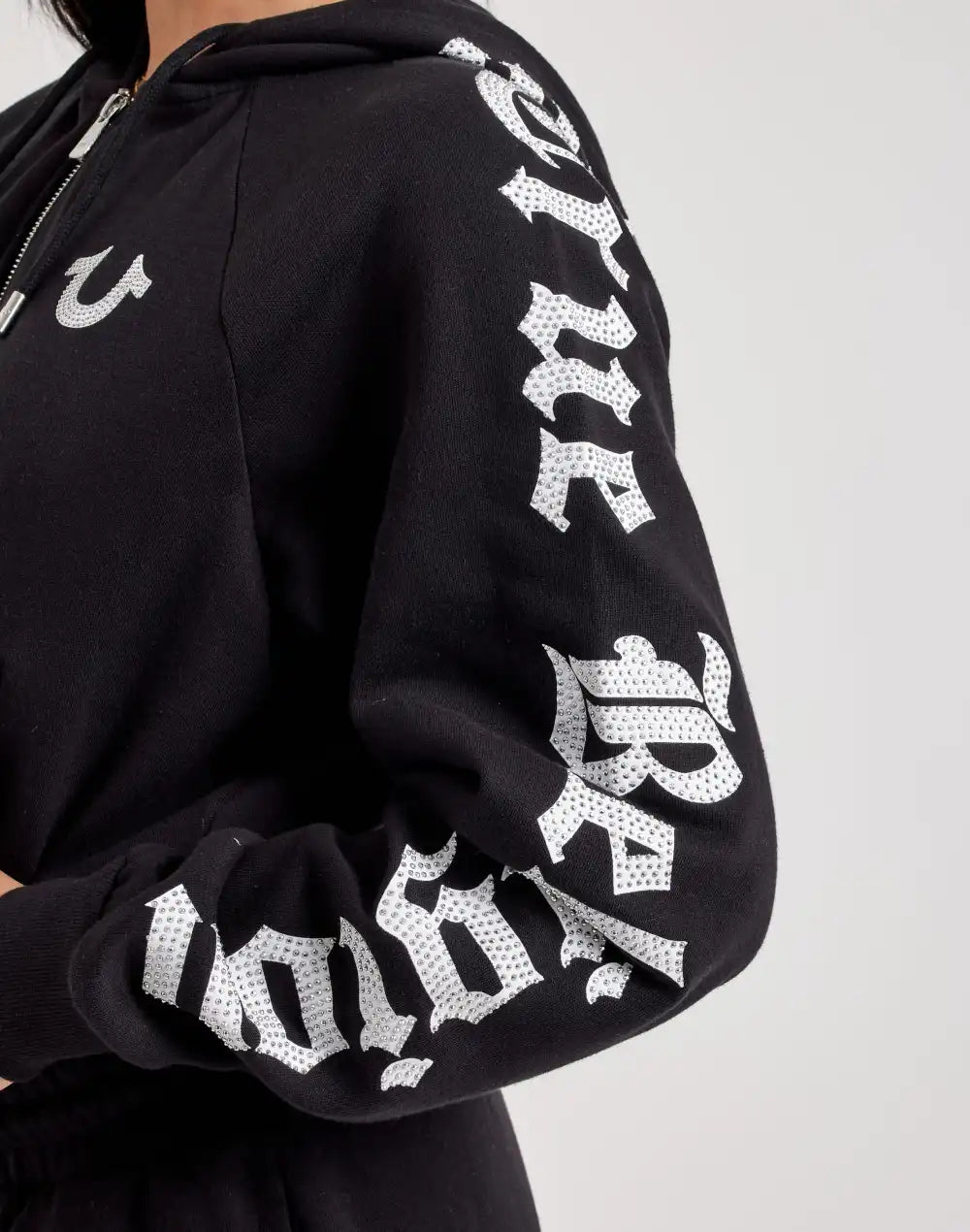 True Religion Crystal Full-Zip Fleece Hoodie