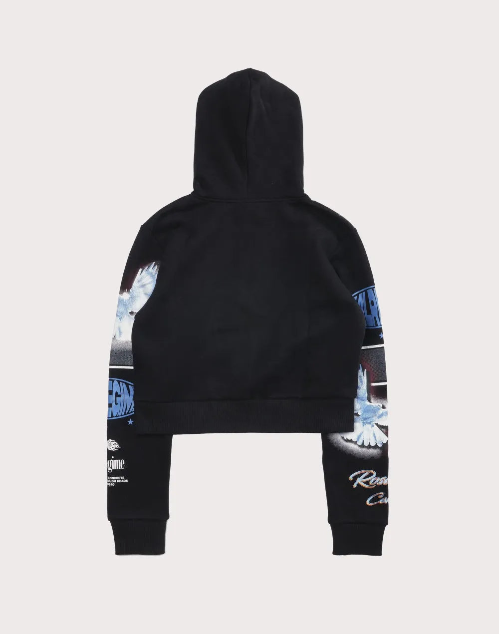 CIVIL CLOTHING Crop Dove Black Hoodie