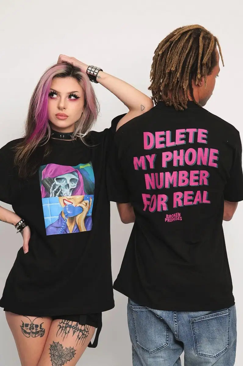 Delete My Number Tee Black