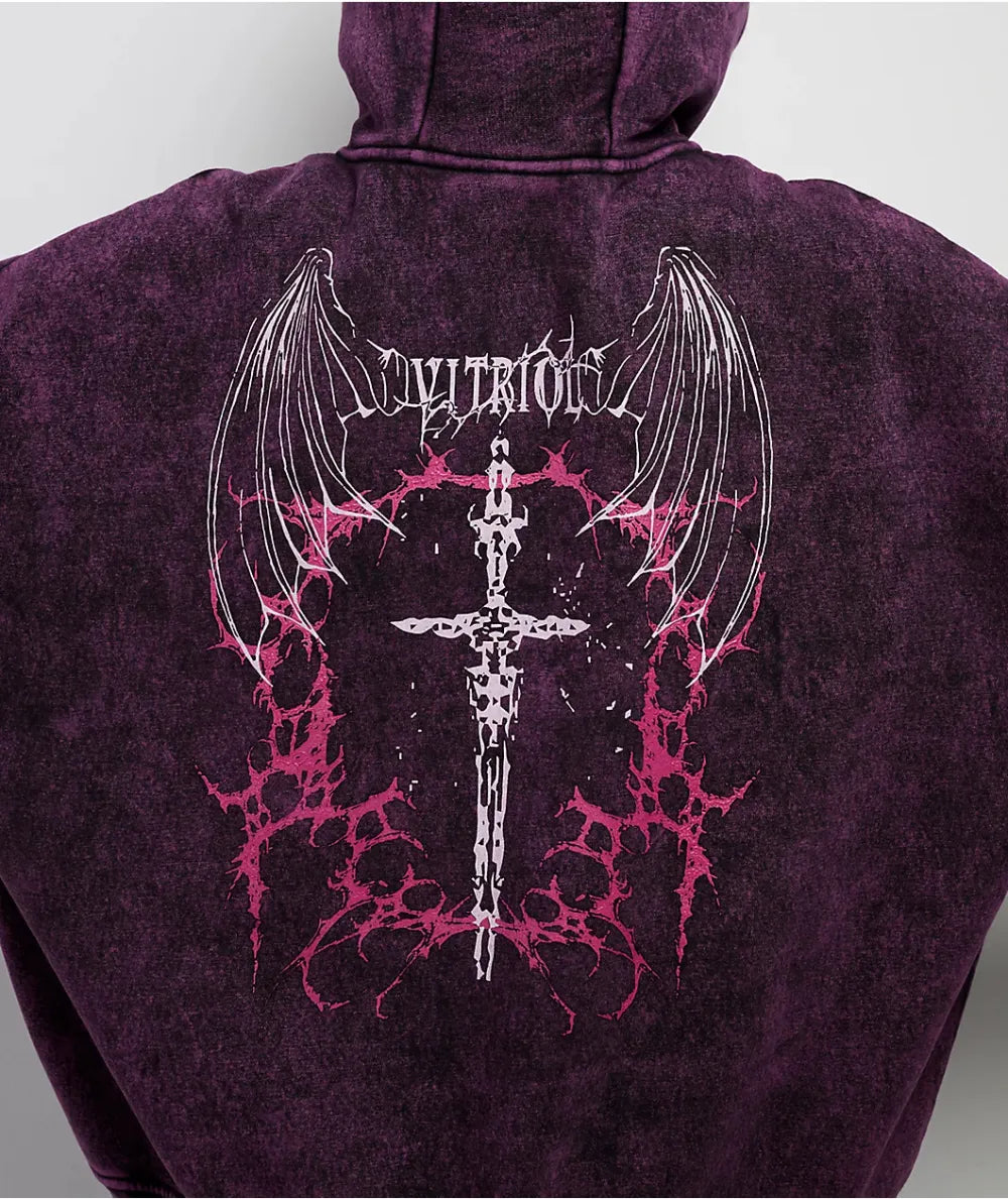 Vitriol Lenexa Shadow Purple Wash Zip Hoodie