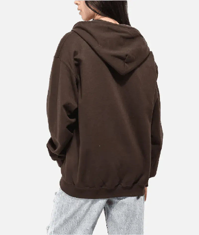 Empyre Love Me Not Dark Brown Zip Hoodie