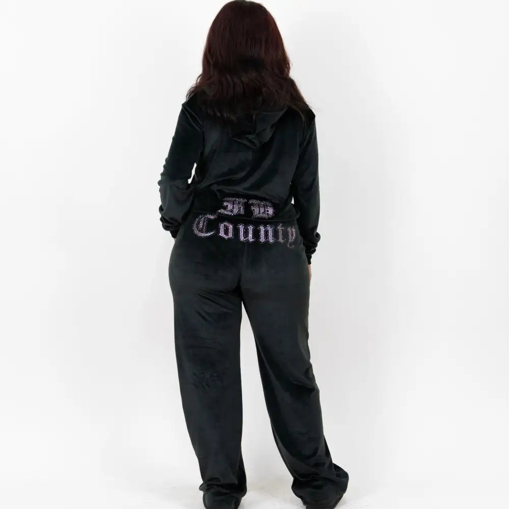 FB County Rhinestone Velour Tracksuit