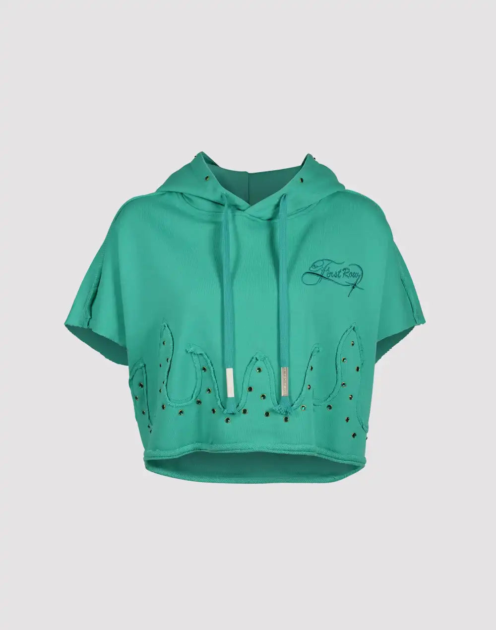 First Row Cropped Fleece Hoodie