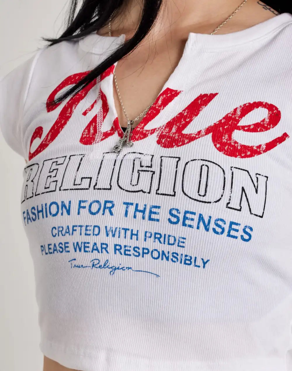 True Religion Retro Logo V-Notch Tee