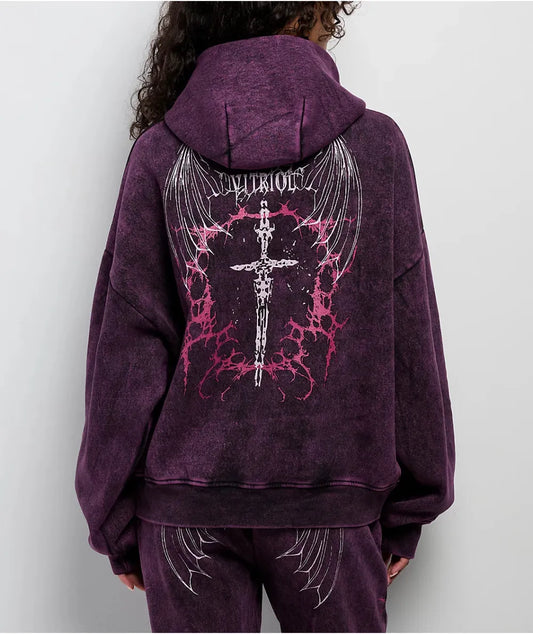 Vitriol Lenexa Shadow Purple Wash Zip Hoodie