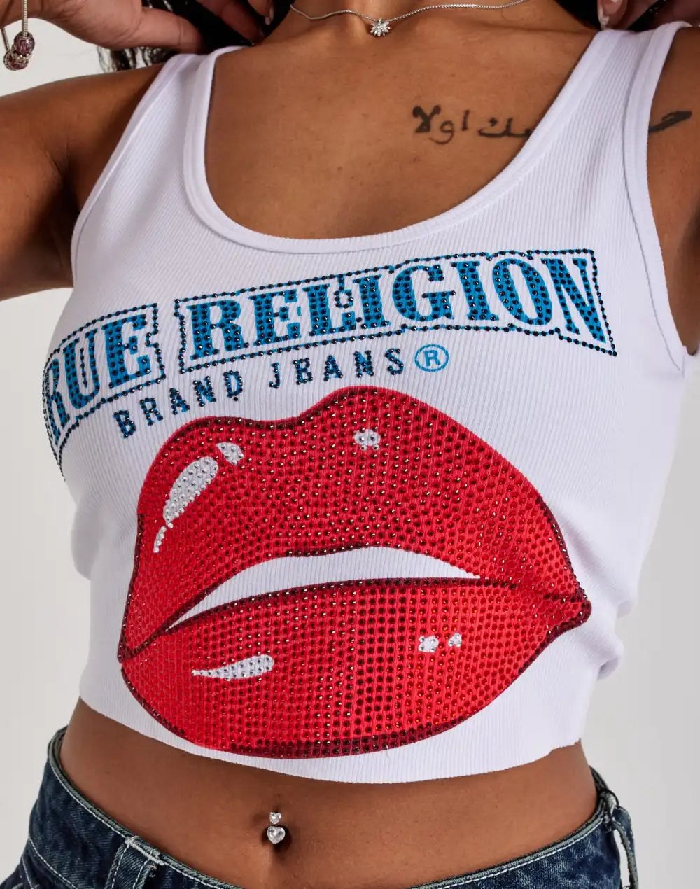 True Religion Crystal Lips Tank Top