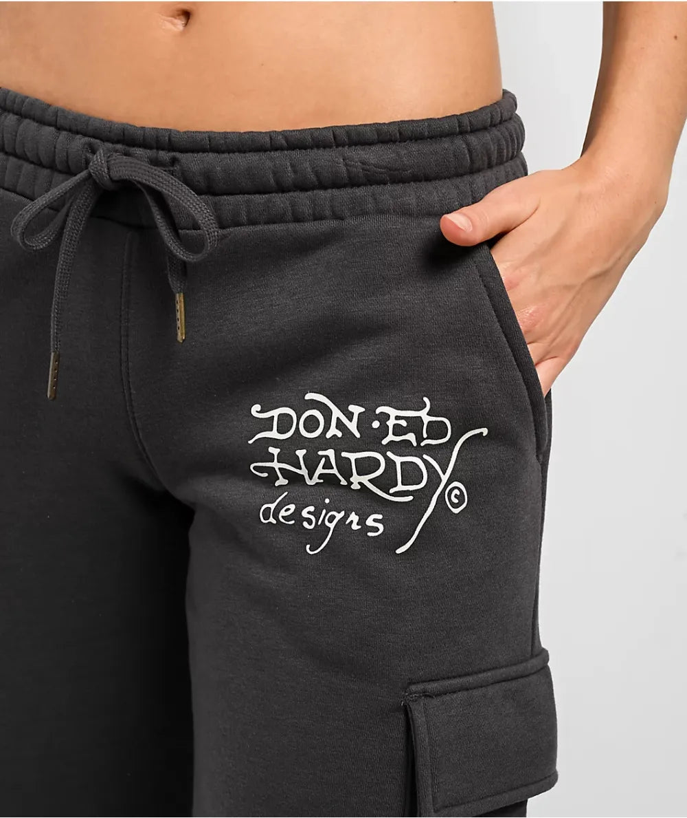 Ed Hardy Panther Charcoal Cargo Sweatpants