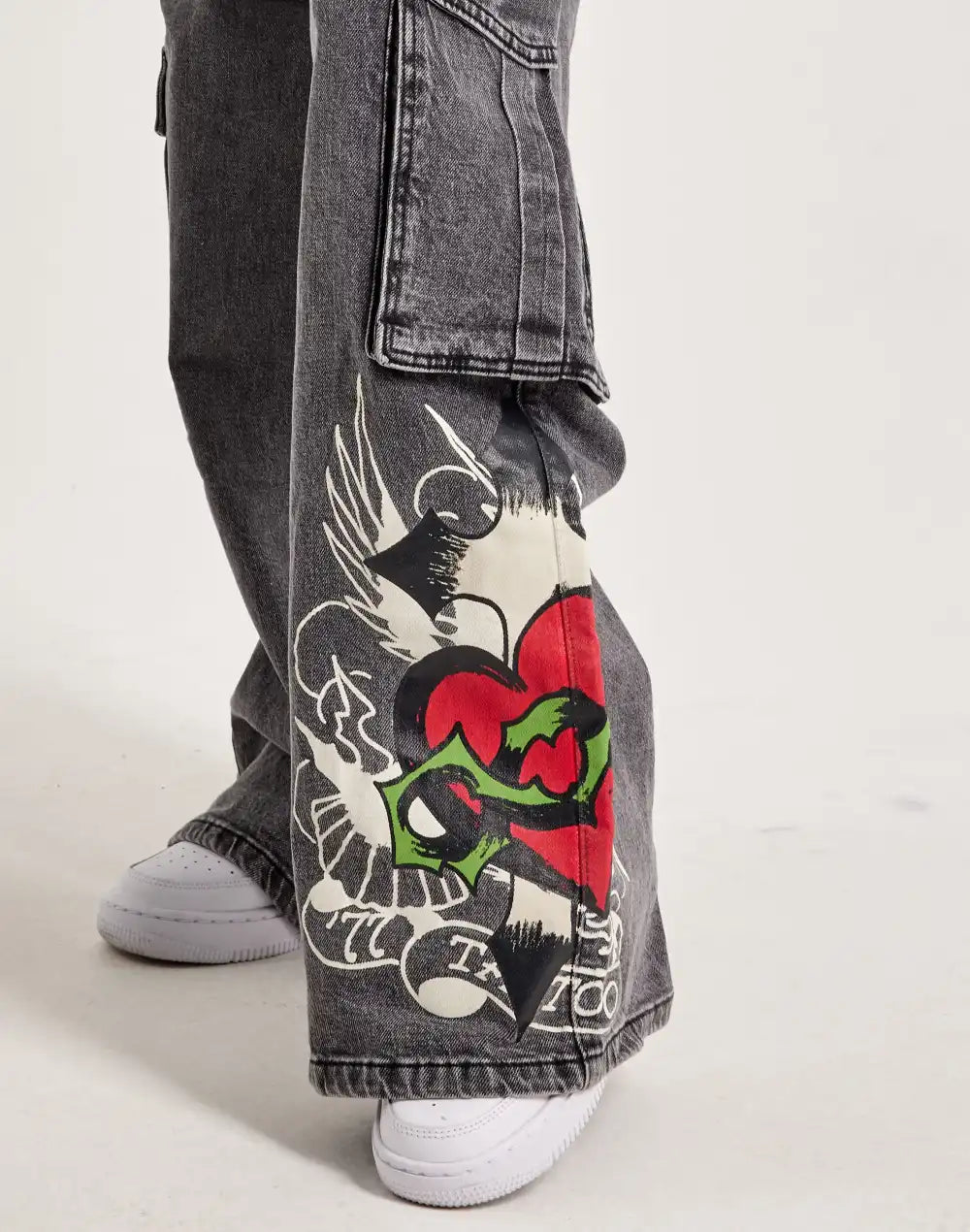 Ed Hardy Sacred Heart Cargo Jeans