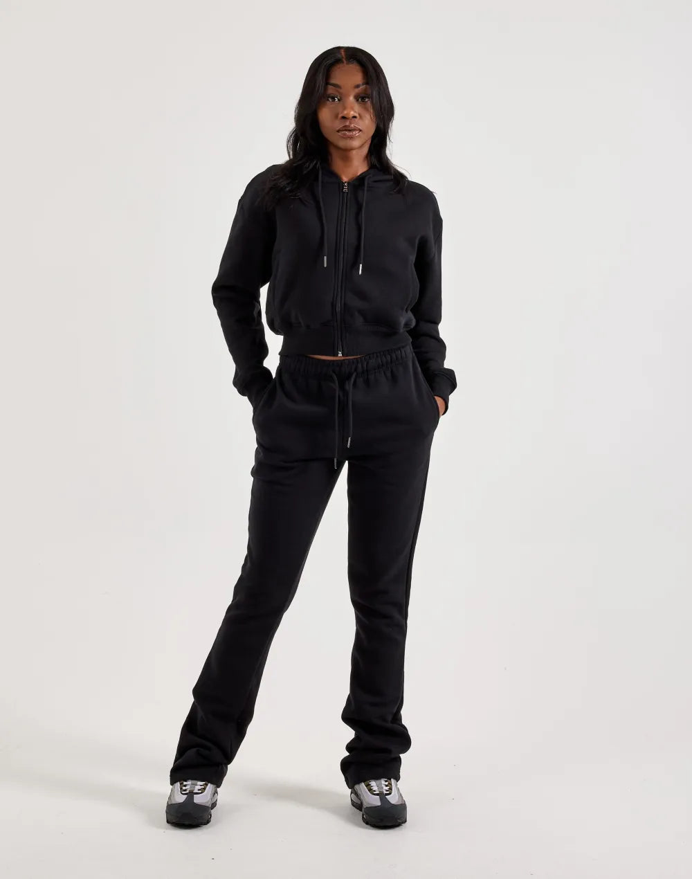 Red Fox Fleece Full-Zip Cropped Hoodie