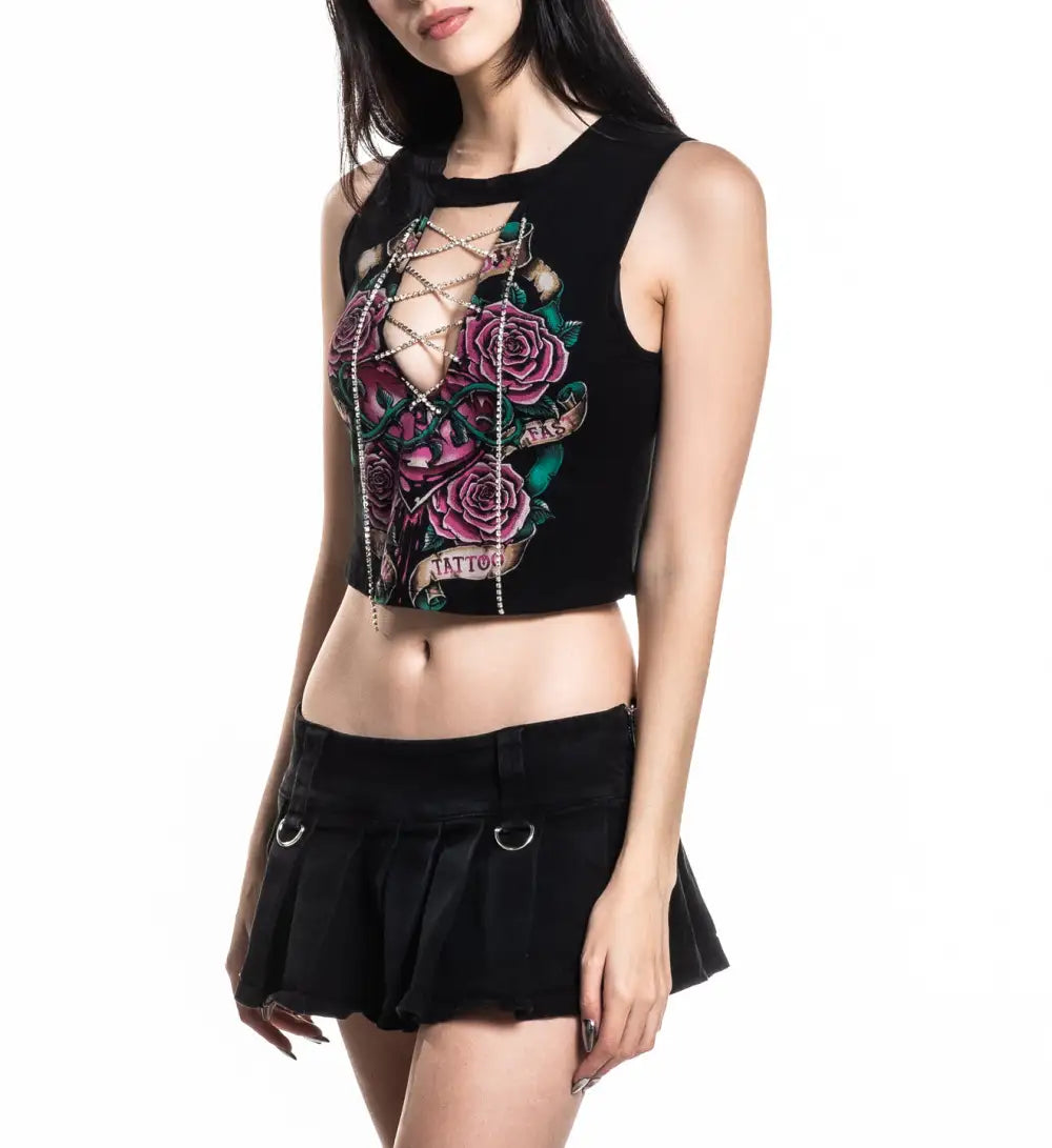 Sacred Sermon Lace Up Top