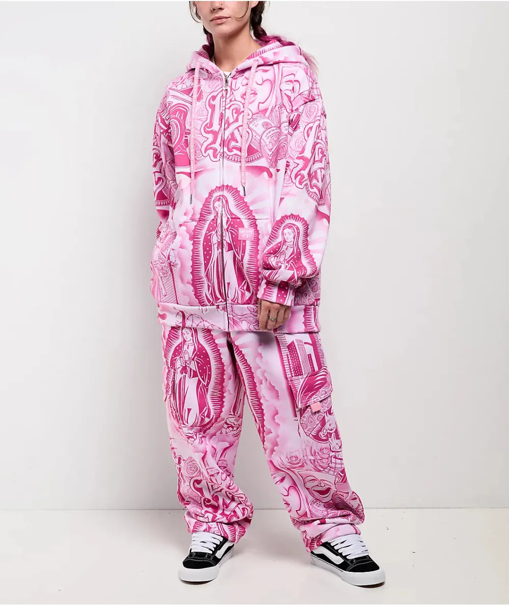 FB County Graffiti Pink Zip Hoodie