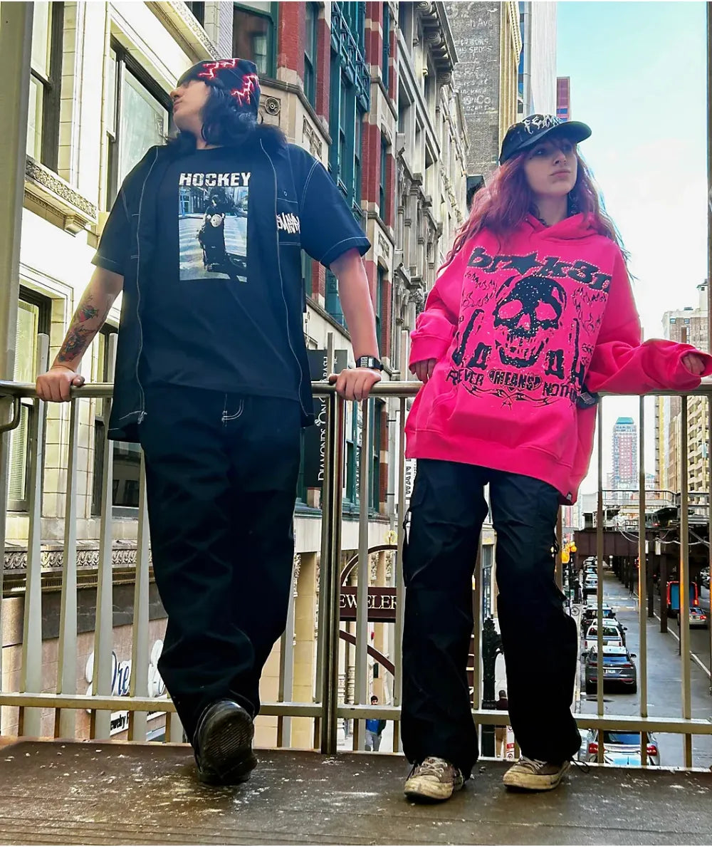 Faceless Rhinestone Hoodie Pink