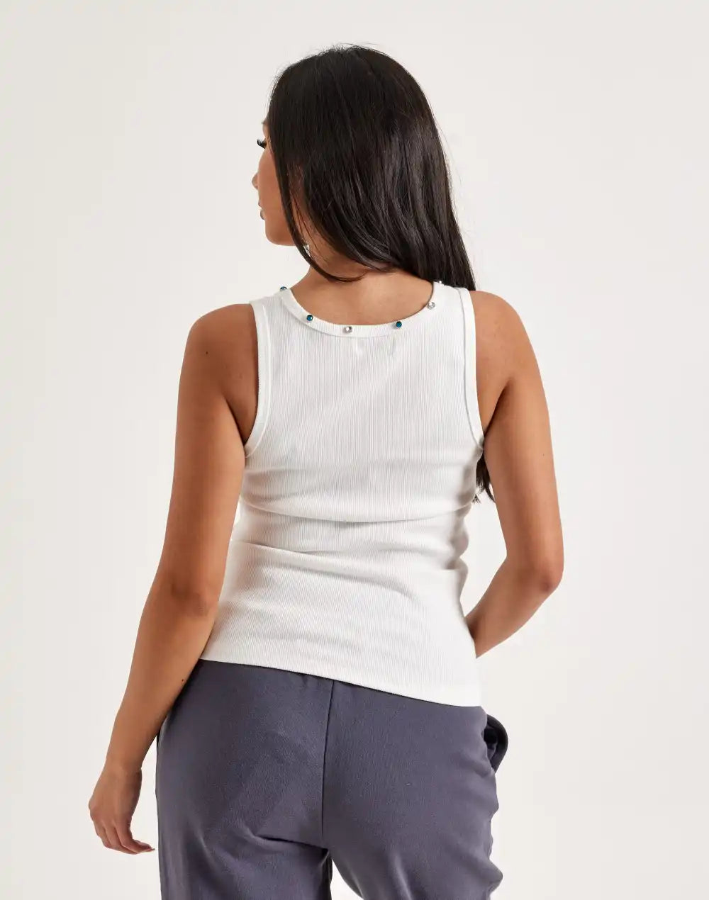 First Row Washed Graphic Tank Top