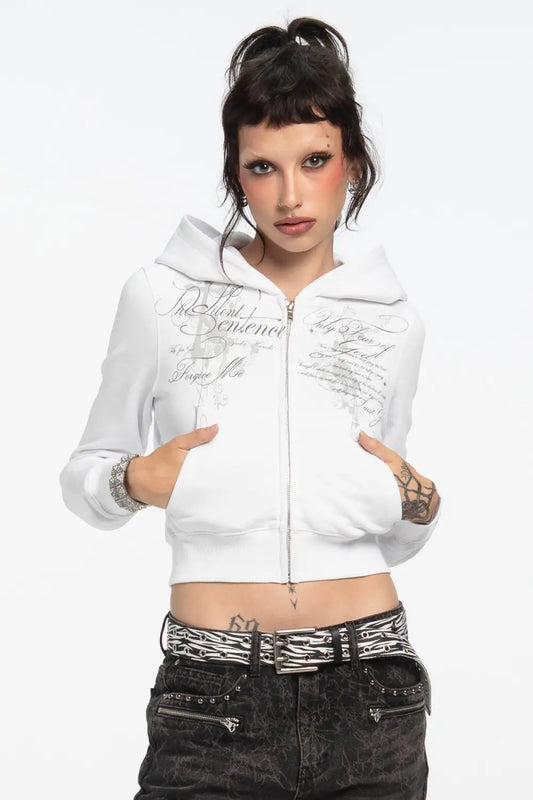 Message Cropped Hoodie