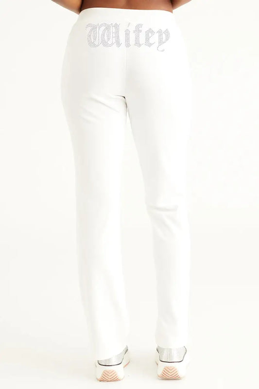 Wifey Customizable Big Bling Velour Track Pants