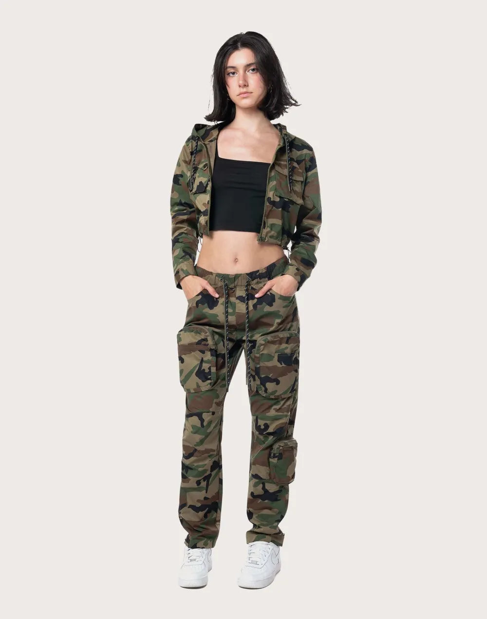 Grindhouse Nylon Cropped Camo Jacket