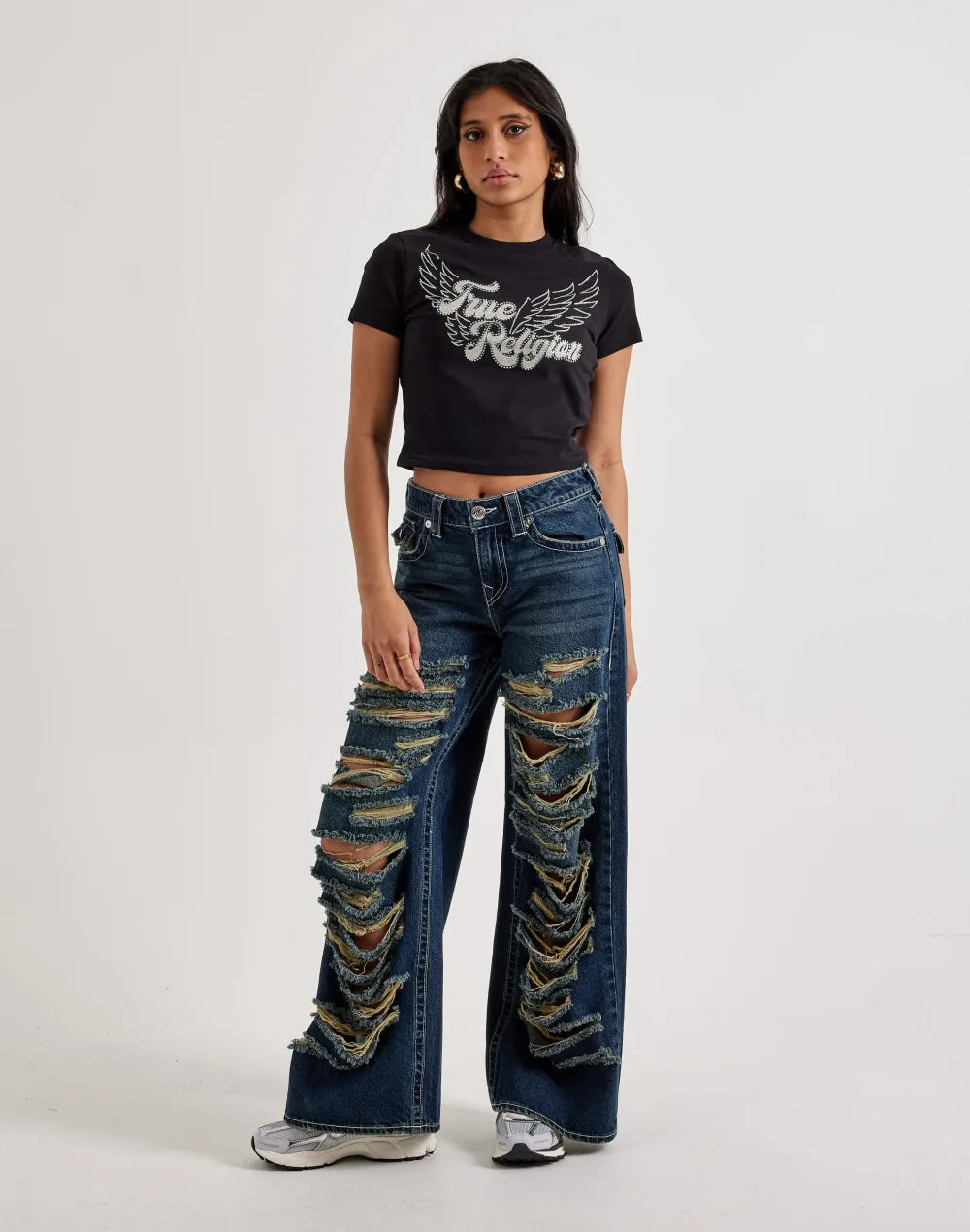 True Religion Crystal Wing Baby Tee