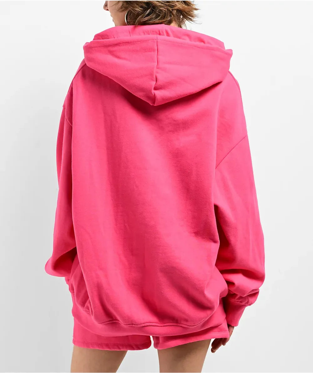 Faceless Rhinestone Hoodie Pink