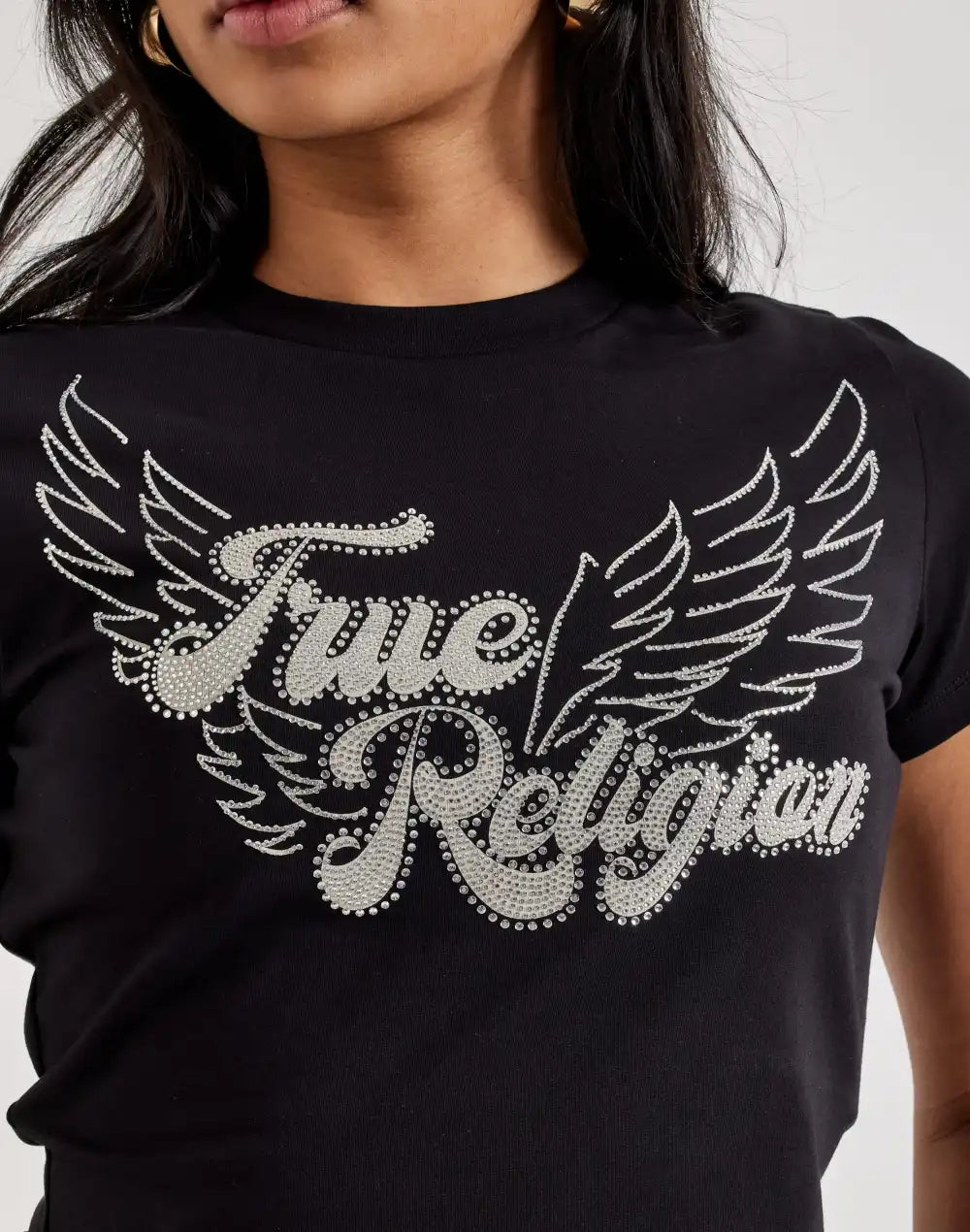 True Religion Crystal Wing Baby Tee