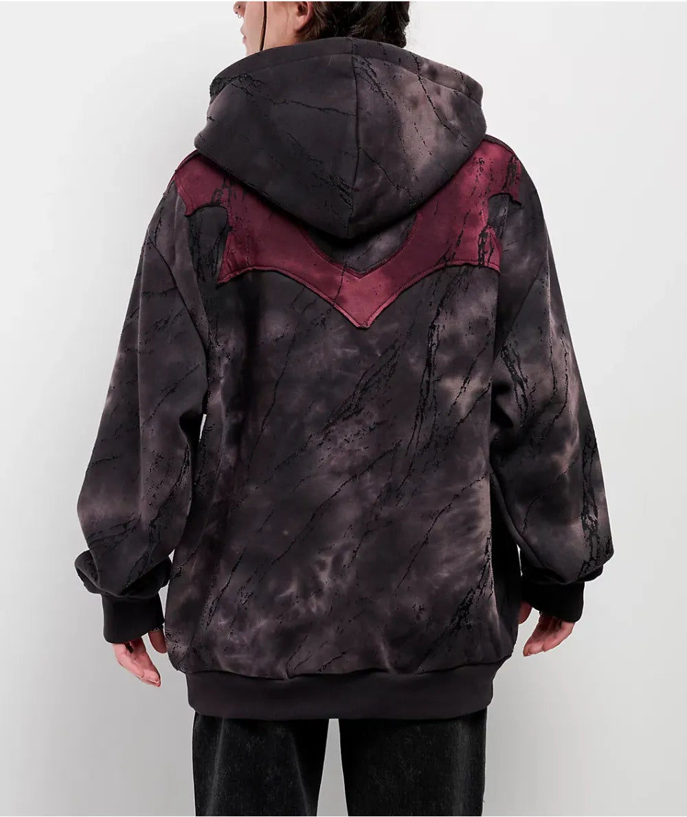 FB County Rhinestone Skull Black Wash Hoodie