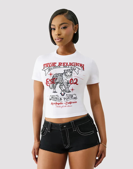 True Religion Crystal Leopard Tee