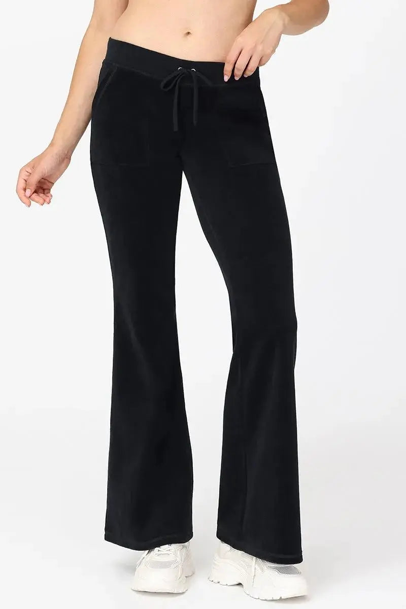 Hollywood Scottie Snap Pocket Cotton Velour Track Pants