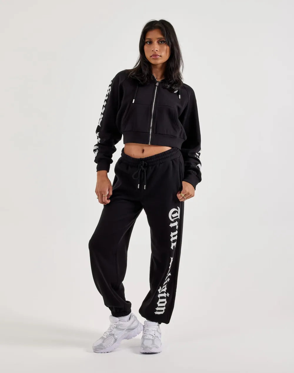 True Religion Crystal Full-Zip Fleece Hoodie