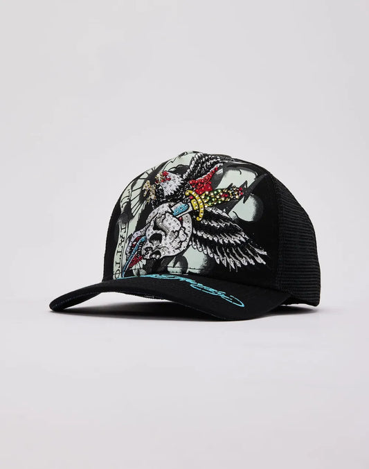 Ed Hardy Eagle Rhinestone Trucker Hat