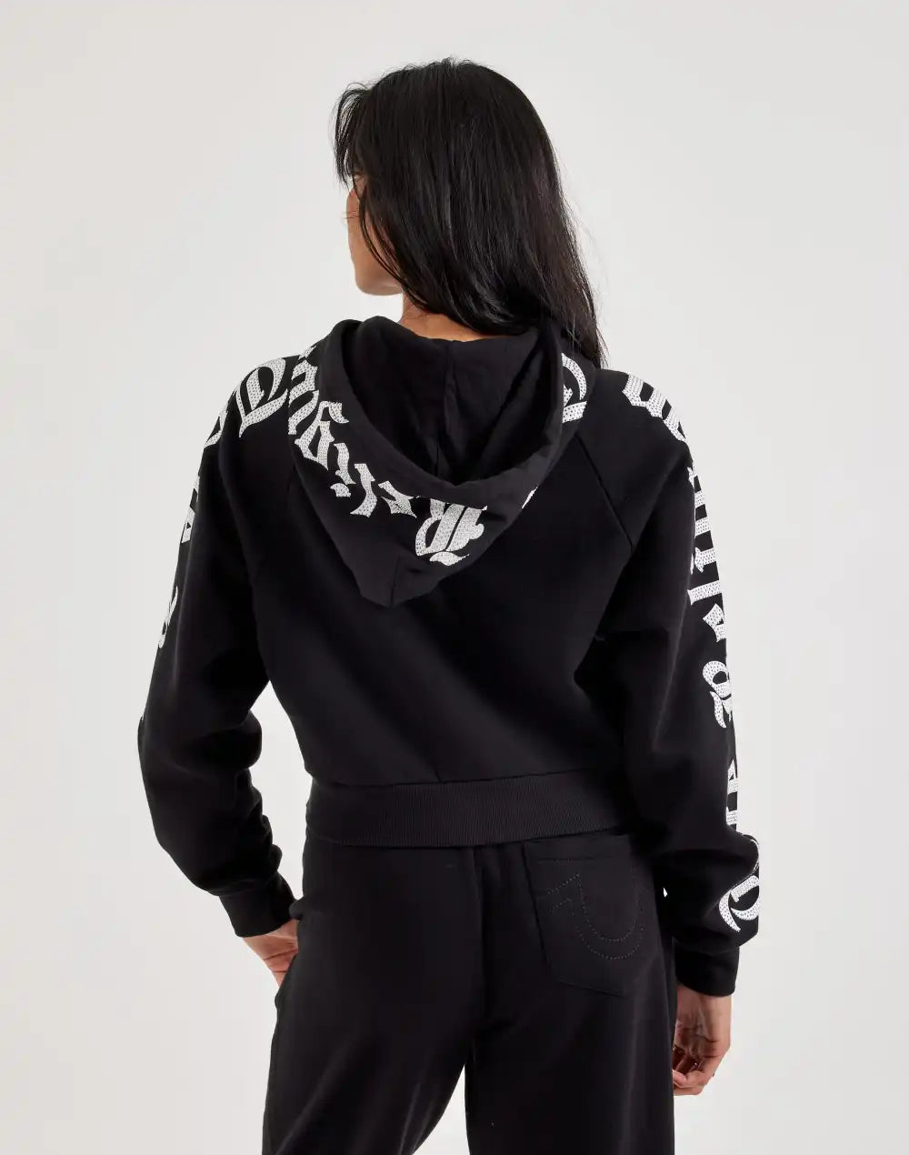 True Religion Crystal Full-Zip Fleece Hoodie