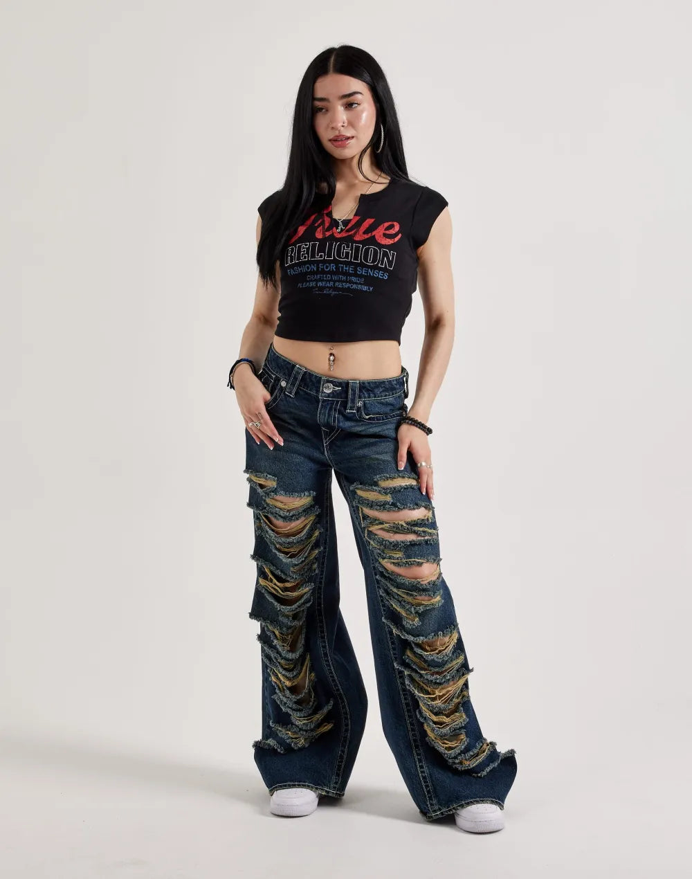 True Religion Retro Logo V-Notch Tee