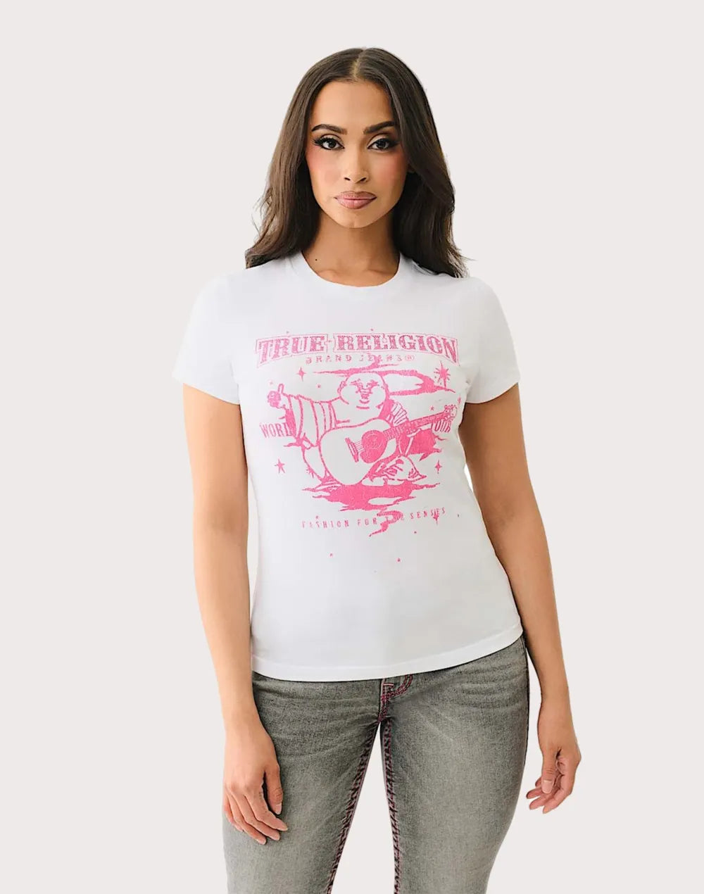 True Religion Crystal Logo Buddha Tee