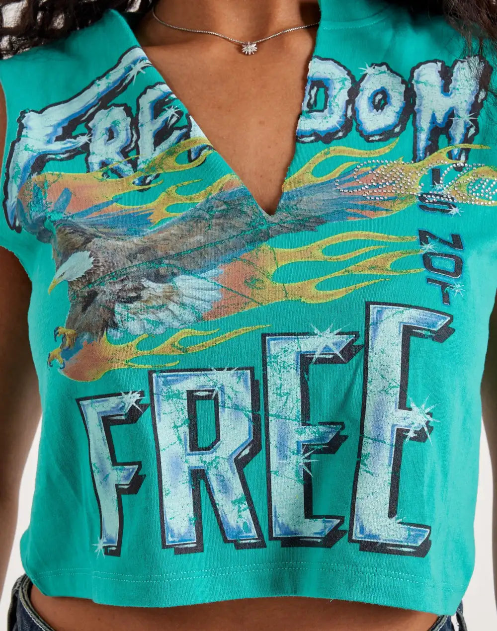 First Row Cropped Muscle Tank Top