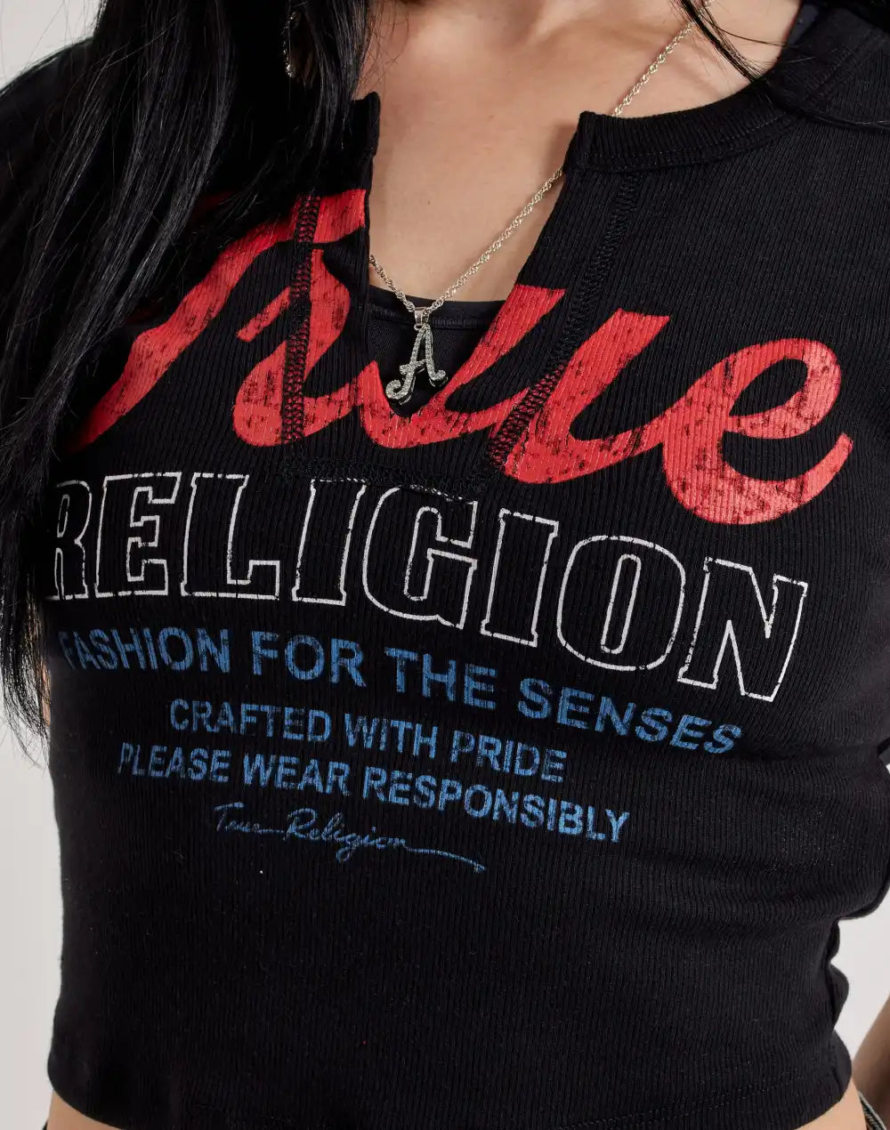 True Religion Retro Logo V-Notch Tee