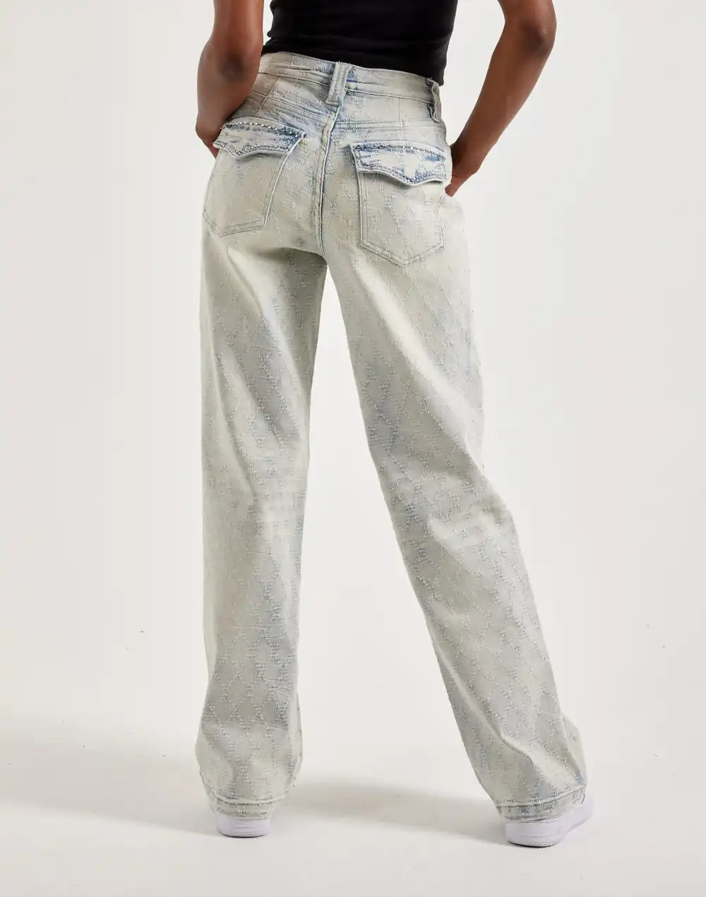 Grindhouse Wide Rhinestone Jeans