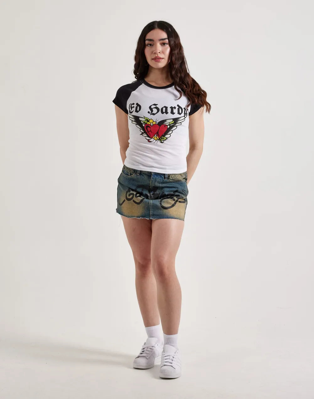 Ed Hardy Heart Wings Raglan Tee
