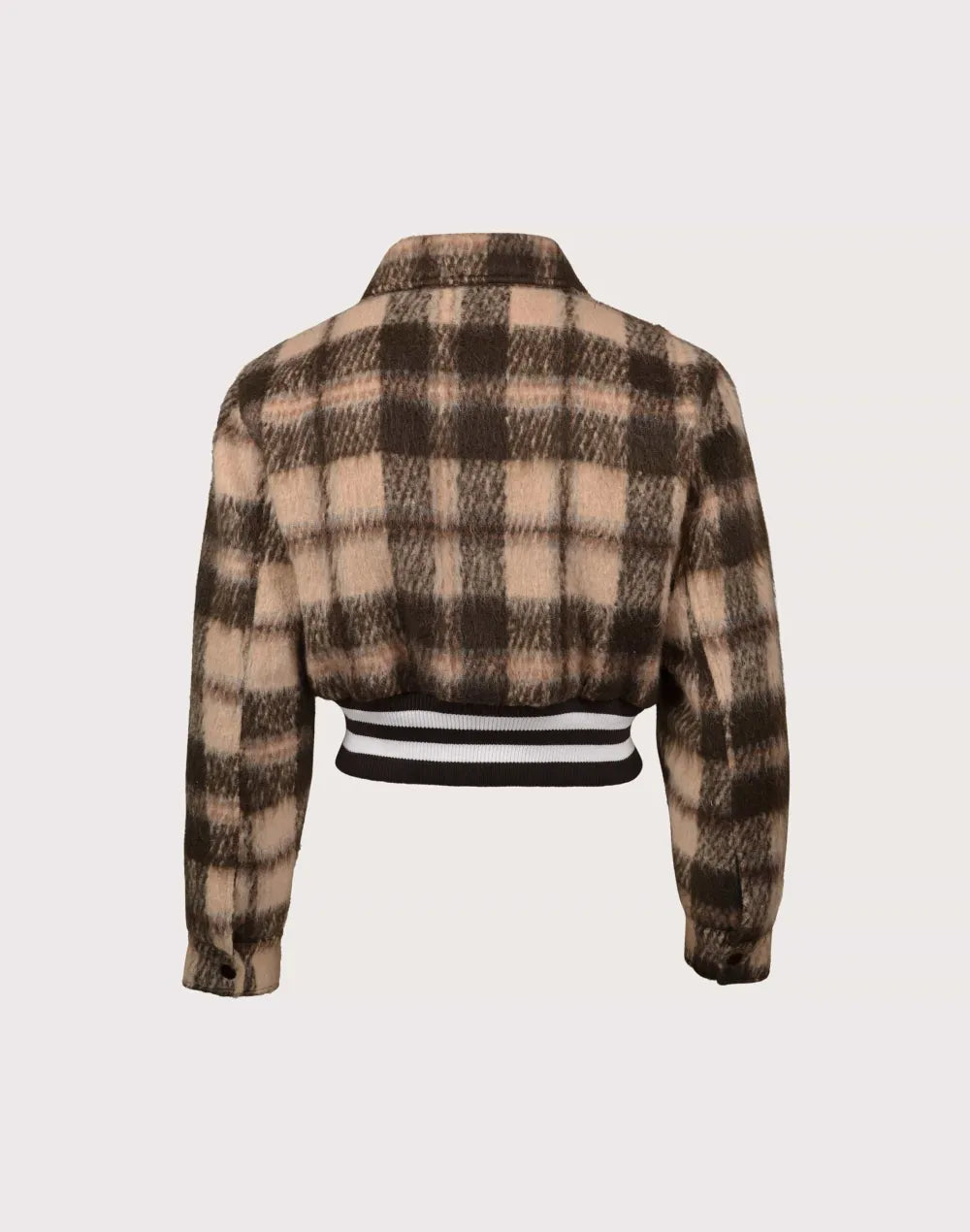 First Row Mohr Plaid Varsity Brown Jacket