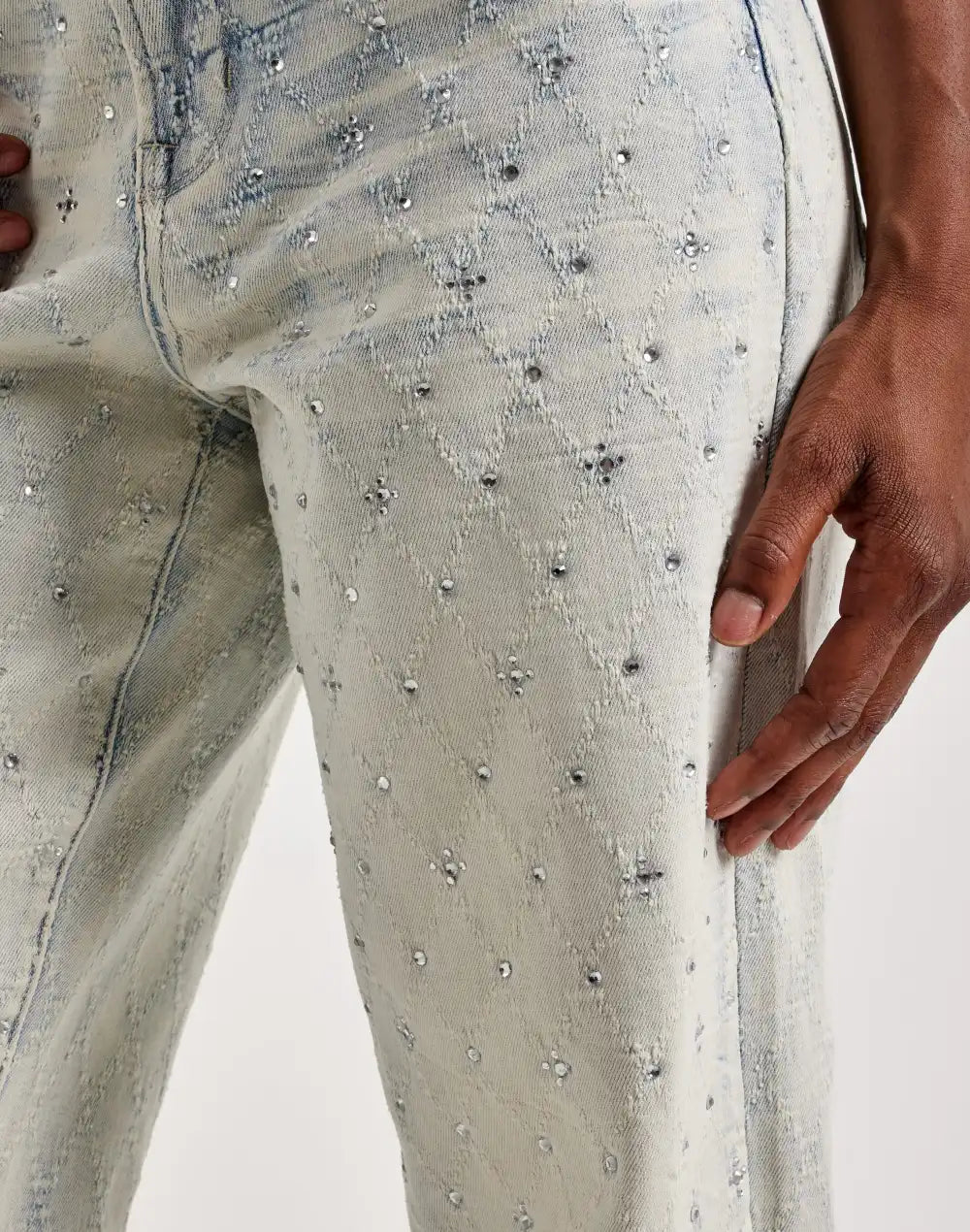 Grindhouse Wide Rhinestone Jeans