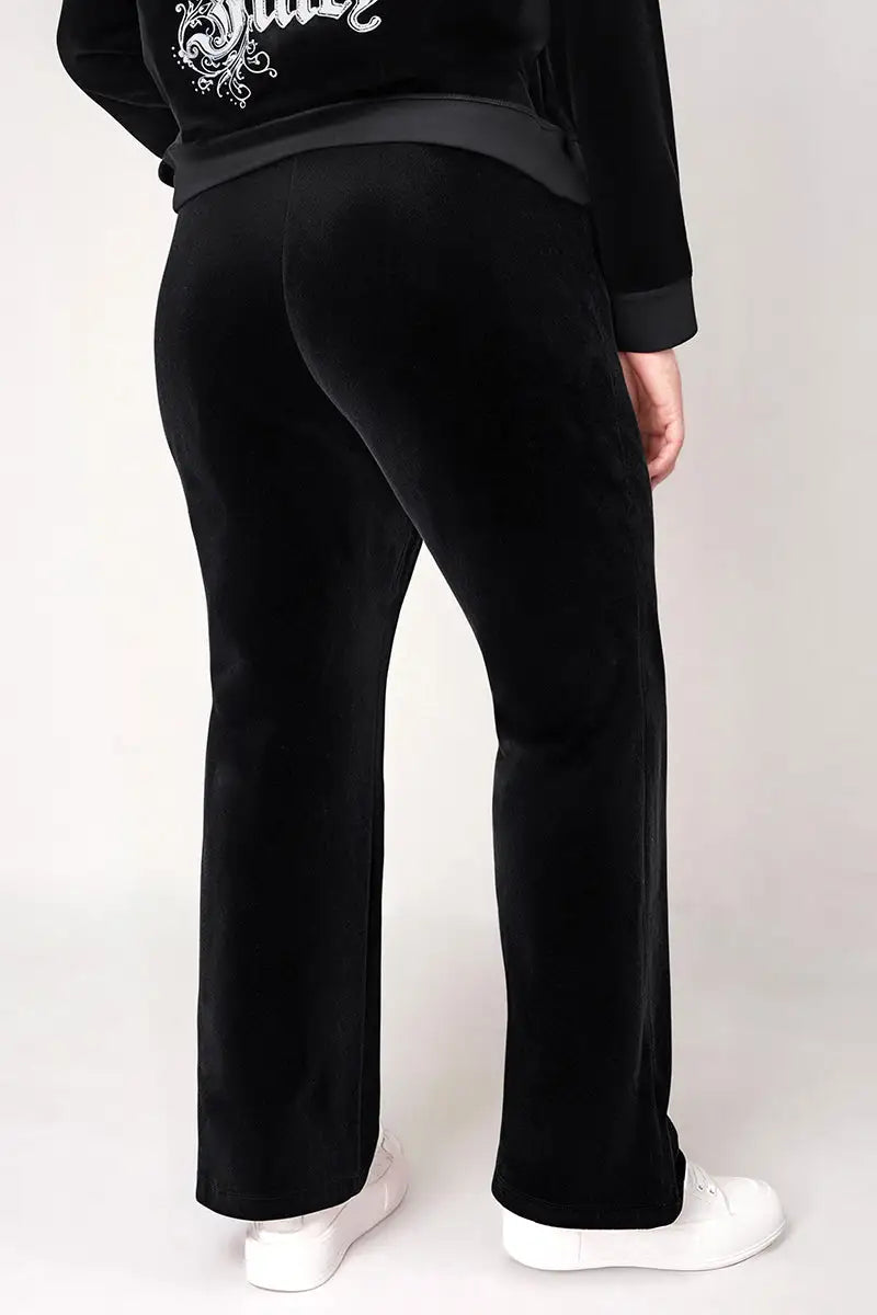 Plus-Size Monogram Heritage Cotton Velour Track Pants