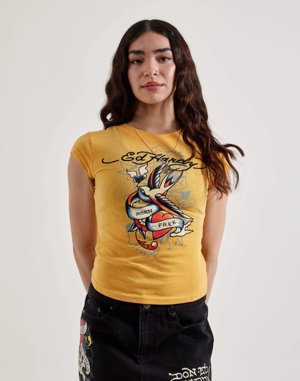 Ed Hardy Swallow Cap Sleeve Tee