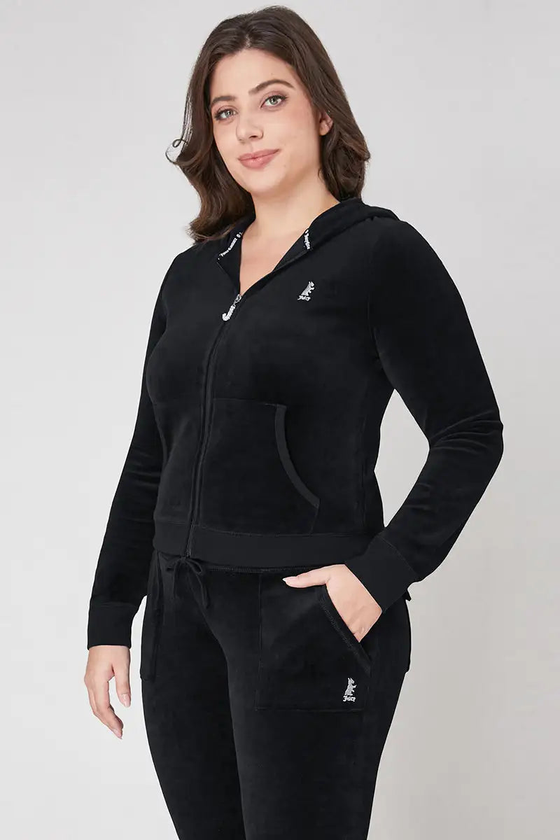 Plus-Size Scottie Cotton Velour Hoodie