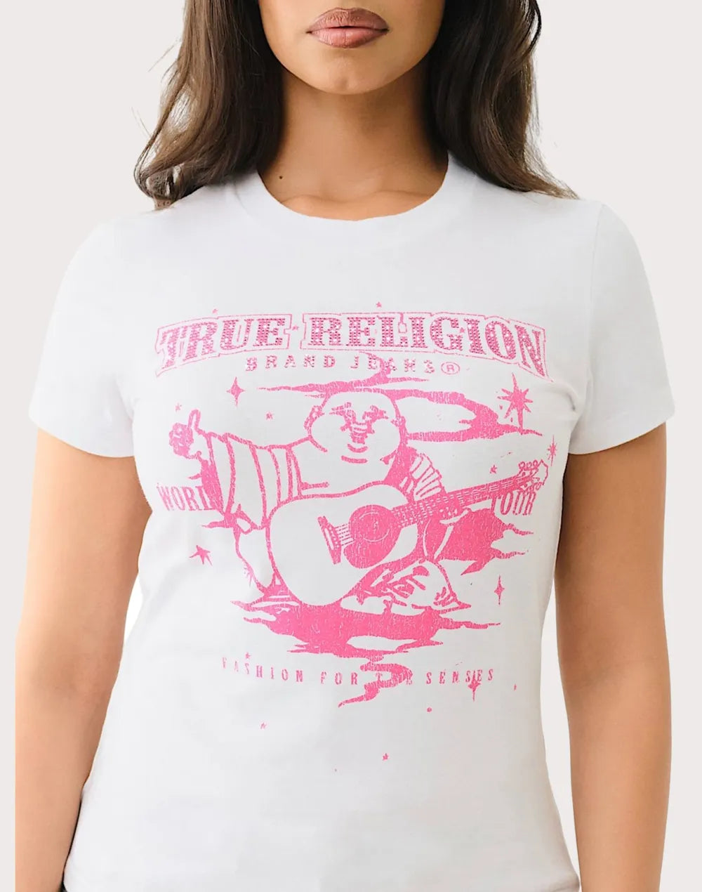 True Religion Crystal Logo Buddha Tee