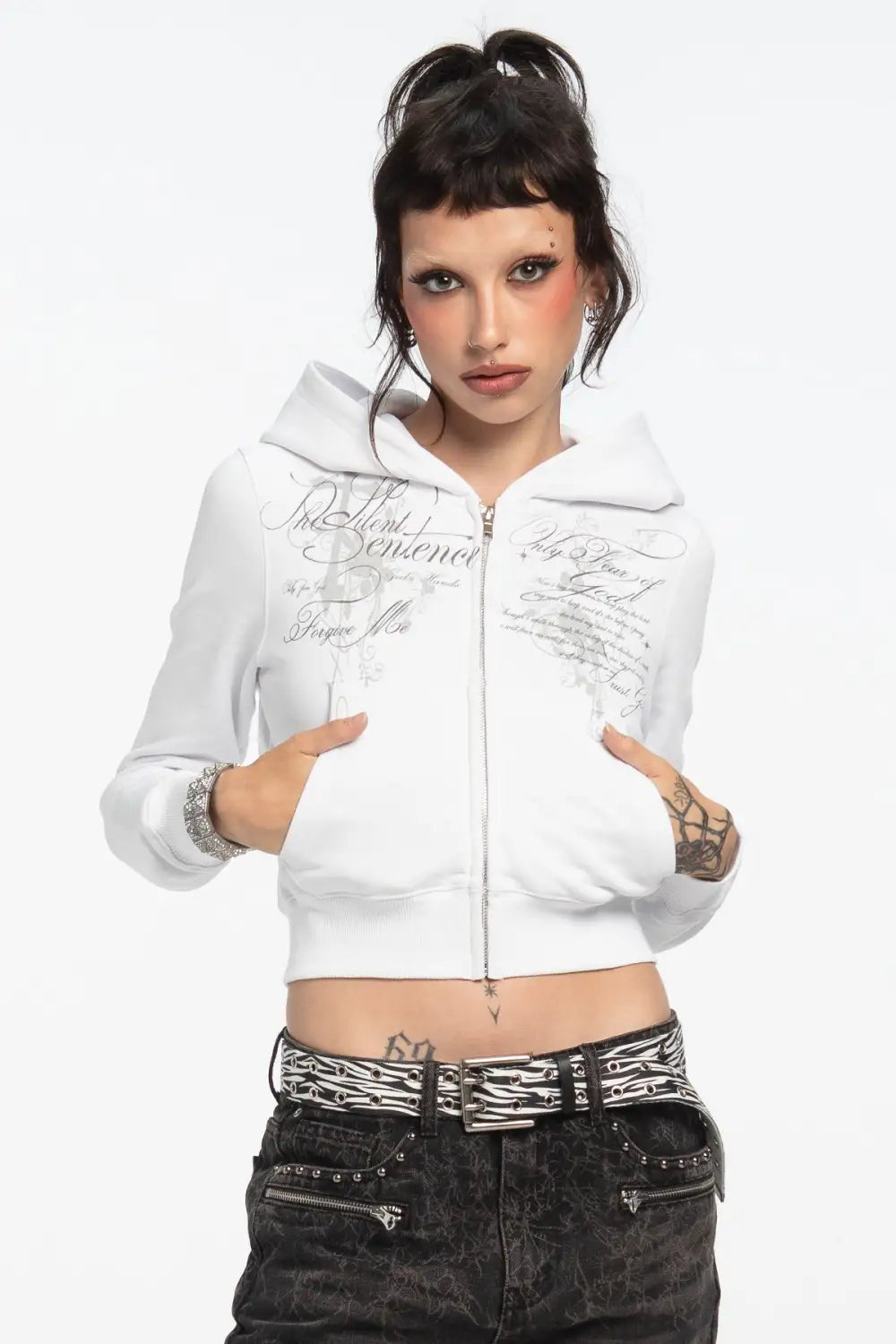 Message Cropped Hoodie