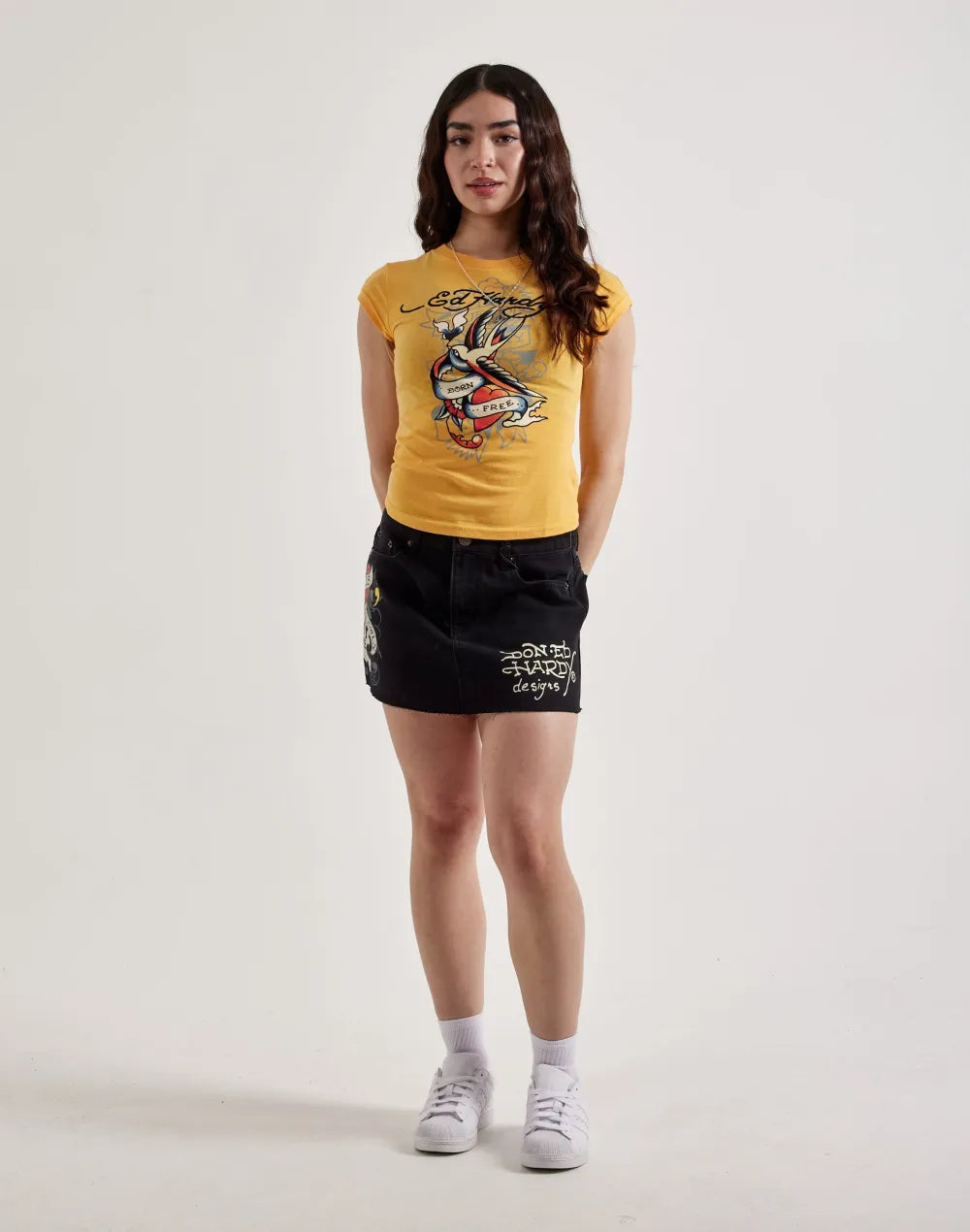 Ed Hardy Swallow Cap Sleeve Tee