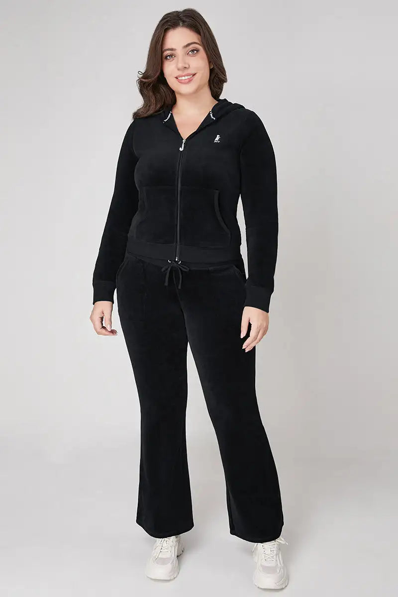 Plus-Size Scottie Cotton Velour Hoodie