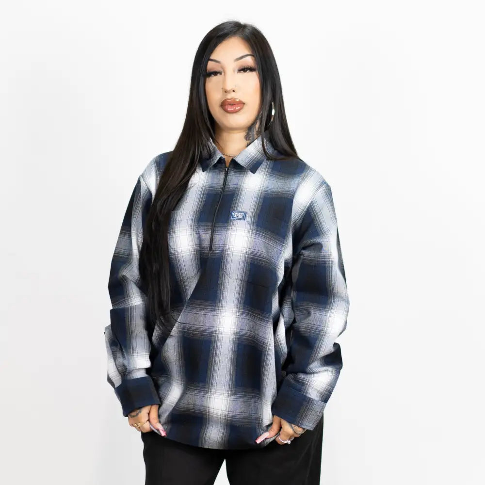 FB County Long Sleeve Checker Zip Shirt